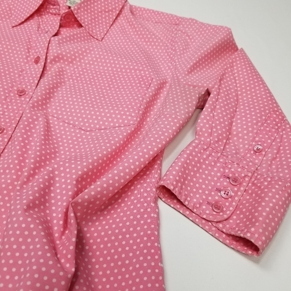 Duck Head Pink White Polka Dot Shirt L/g - Picture 7 of 8